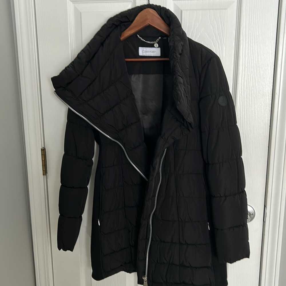 Calvin Klein Asymmetrical Puffer Coat Size Small